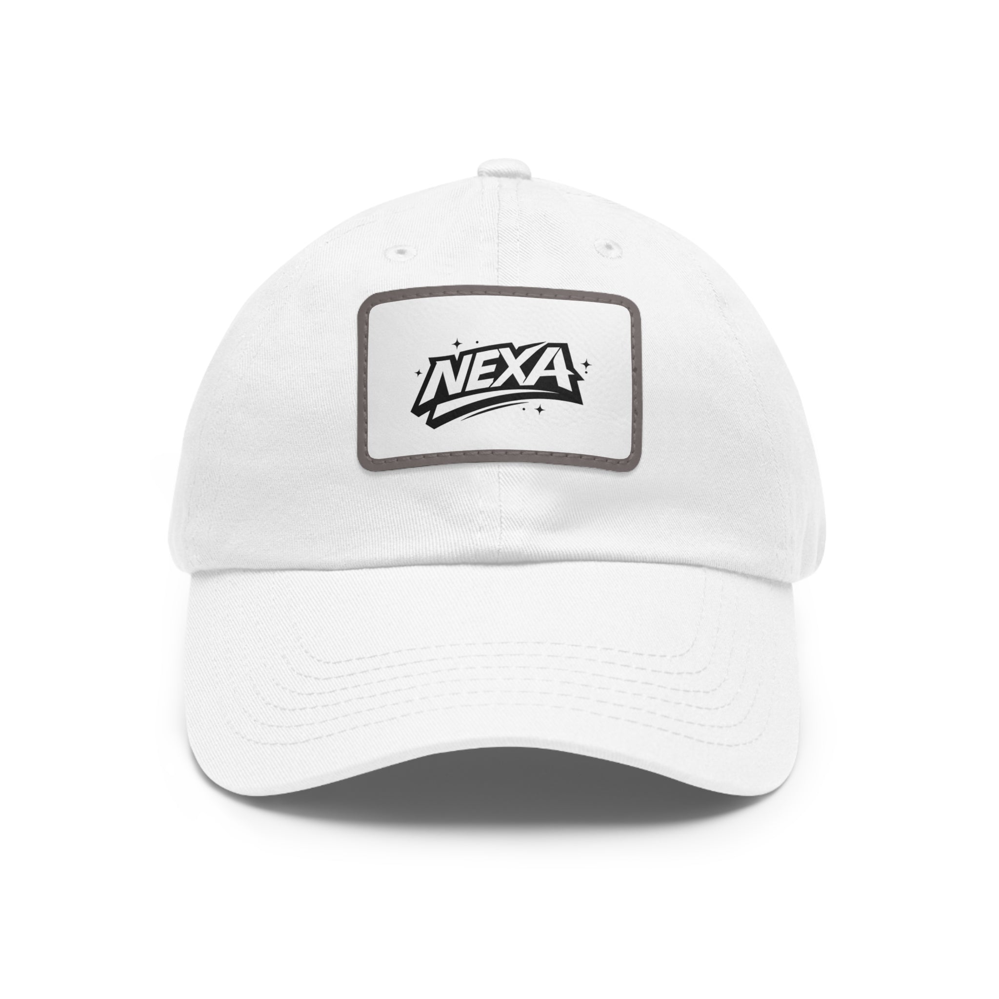 NEXA Logo Leather Patch Dad Hat — Casual Branded Baseball Cap