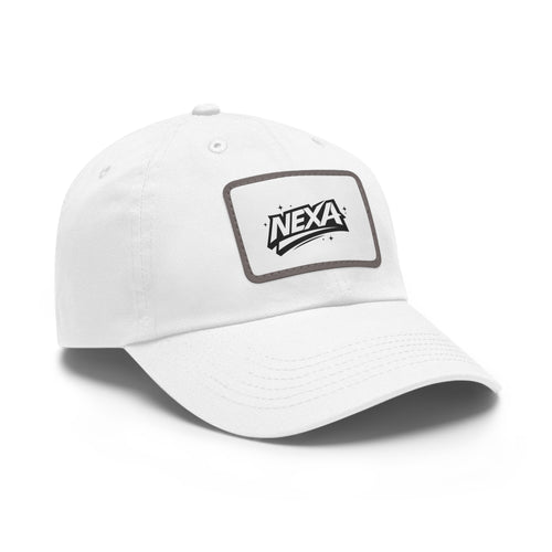 NEXA Logo Leather Patch Dad Hat — Casual Branded Baseball Cap